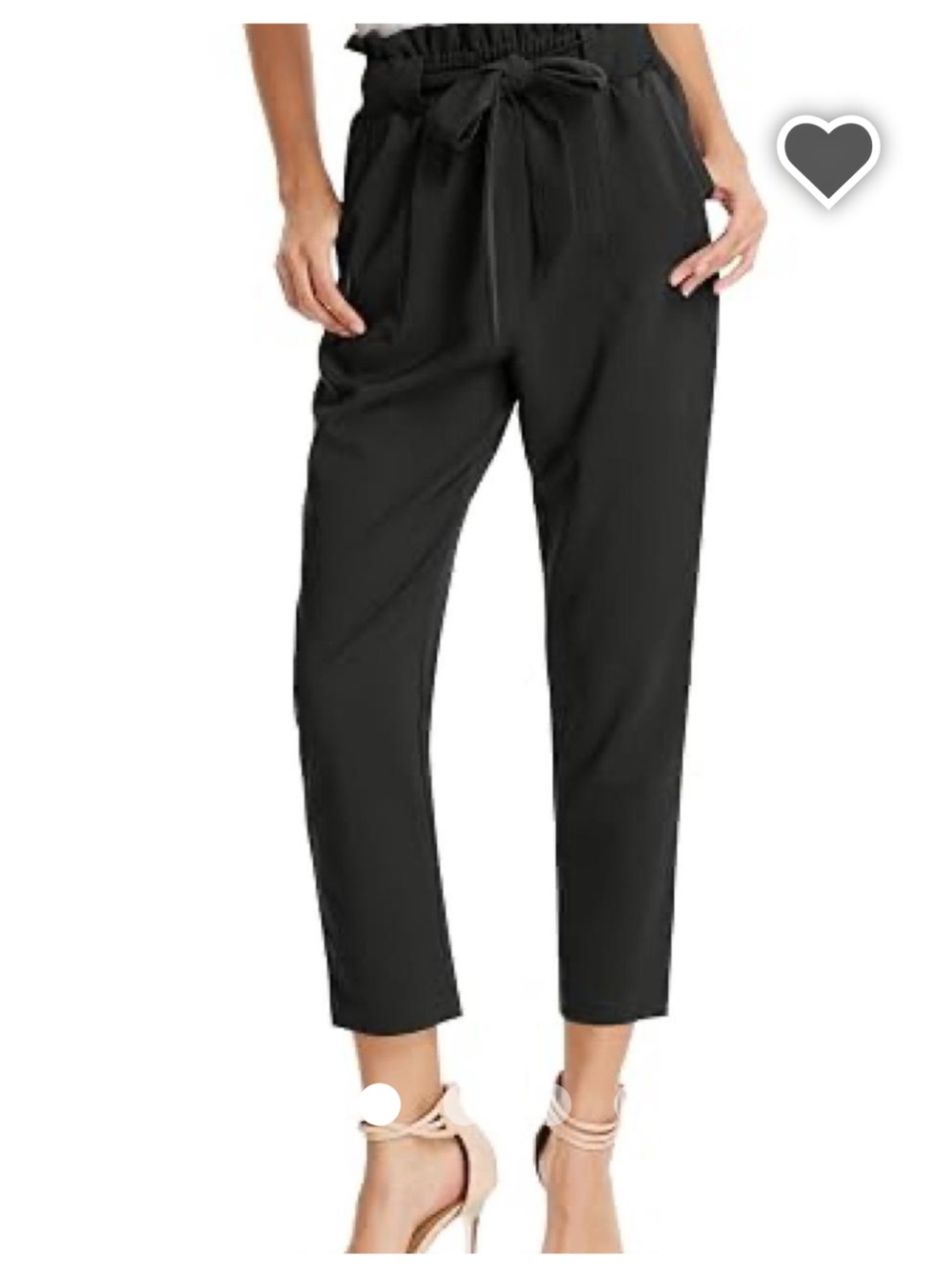 Soho Apparel Black Paperbag Waist Women’s Pants with Tie size medium.